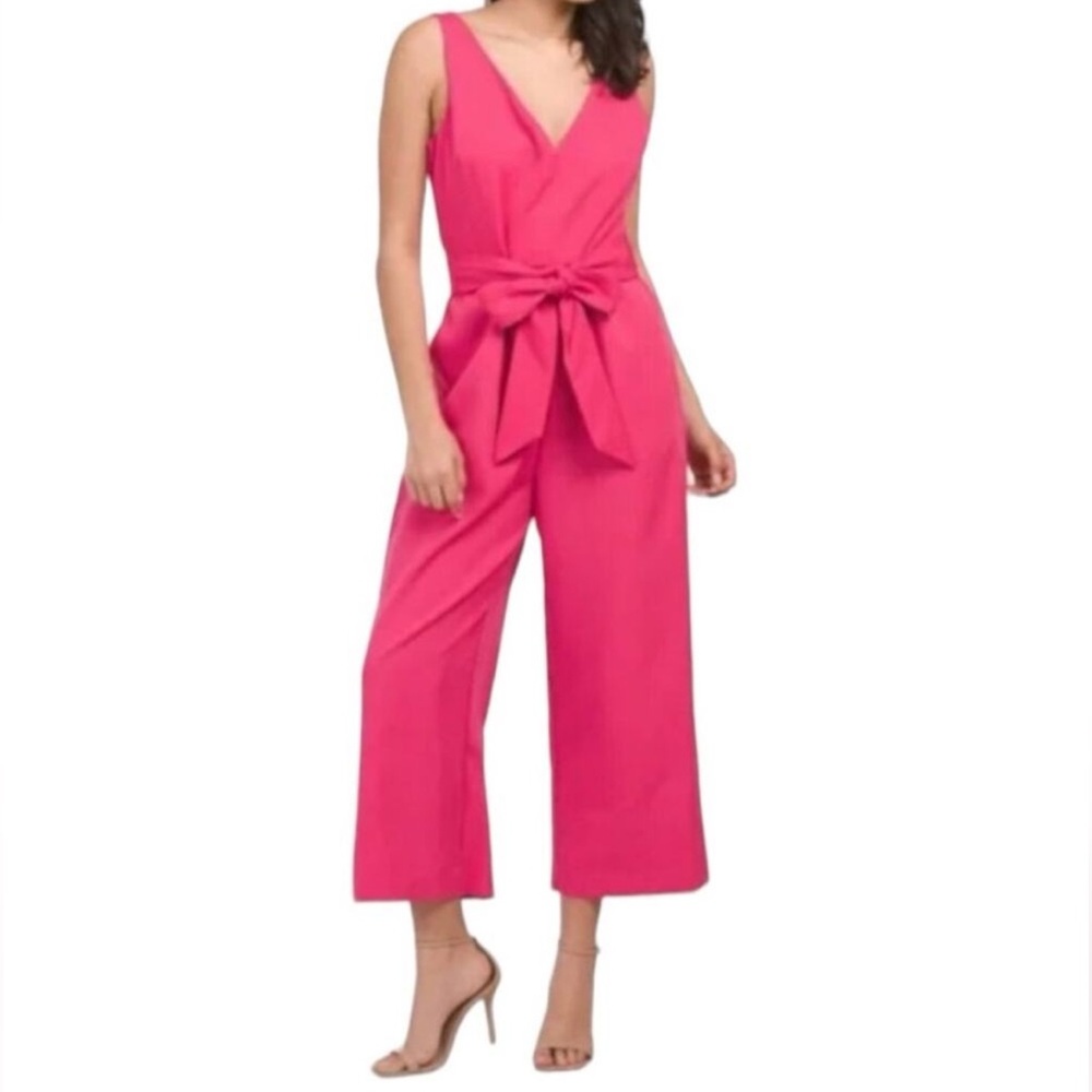 Sam Edelman Hot Pink Wide Leg
Crop V-neck Belted Jumpsuit Size 8